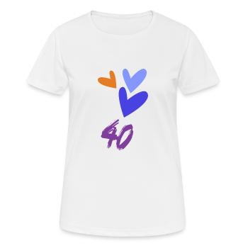 ANNIVERSARY. HAPPY BIRTHDAY. HAPPY BIRTHDAY. - Women's Breathable T-Shirt - white - Front - AI Model Female 172 dark (172cm)
