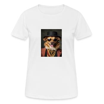 Golden Dog Costume Aristocrat Bezel Collar - Women's Breathable T-Shirt - white - Front - AI Model Female 172 dark (172cm)