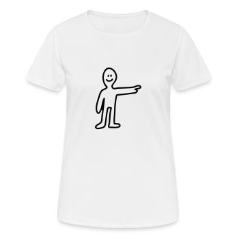 Zeigen - Line - Frauen T-Shirt atmungsaktiv - Weiß - Vorne - AI Model Female 172 dark (172cm)
