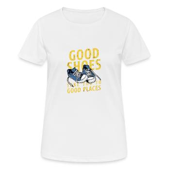 bonne chaussure - T-shirt respirant Femme - blanc - Devant - AI Model Female 172 dark (172cm)