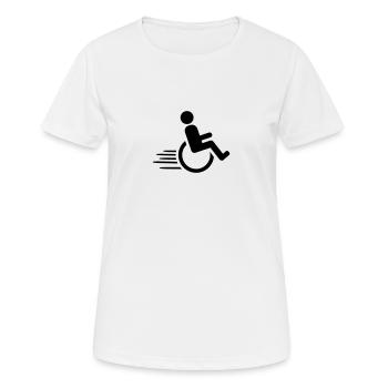 Rollstuhl - Frauen T-Shirt atmungsaktiv - Weiß - Vorne - AI Model Female 172 dark (172cm)