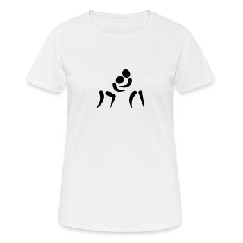 Ringen - Frauen T-Shirt atmungsaktiv - Weiß - Vorne - AI Model Female 172 dark (172cm)