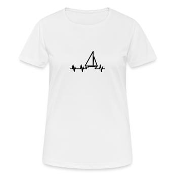 Segelboot Heartbeat Segelboot - Frauen T-Shirt atmungsaktiv - Weiß - Vorne - AI Model Female 172 dark (172cm)