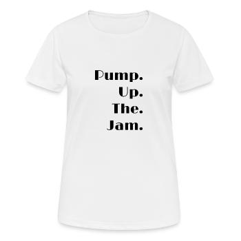 PUMP UP THE JAM - T-shirt respirant Femme - blanc - Devant - AI Model Female 172 dark (172cm)