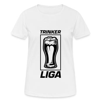 Trinker Liga - Frauen T-Shirt atmungsaktiv - Weiß - Vorne - AI Model Female 172 dark (172cm)