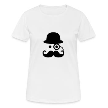 Smiley Mustache - Frauen T-Shirt atmungsaktiv - Weiß - Vorne - AI Model Female 172 dark (172cm)