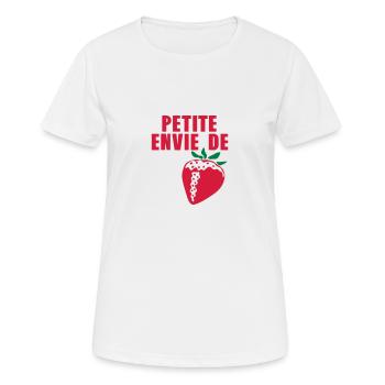 petite envie de fraise - T-shirt respirant Femme - blanc - Devant - AI Model Female 172 dark (172cm)
