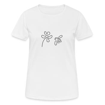 biene sammelt honig - Frauen T-Shirt atmungsaktiv - Weiß - Vorne - AI Model Female 172 dark (172cm)