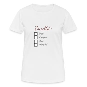0652A733 3792 487E B09C 5B88AAFD5637 - Frauen T-Shirt atmungsaktiv - Weiß - Vorne - AI Model Female 172 dark (172cm)