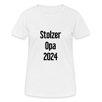 Stolzer Opa 2024 – Perfekt für frischgebackene Opa - Frauen T-Shirt atmungsaktiv - Weiß - Vorne - AI Model Female 172 dark (172cm)