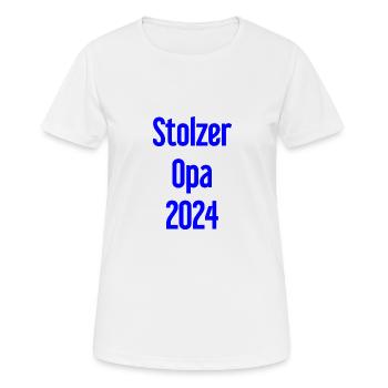 Stolzer Opa 2024 – Perfekt für frischgebackene Opa - Frauen T-Shirt atmungsaktiv - Weiß - Vorne - AI Model Female 172 dark (172cm)