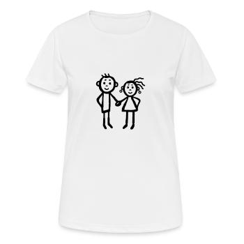 Couple - siblings - Women's Breathable T-Shirt - white - Front - AI Model Female 172 dark (172cm)