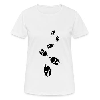 Casque Spartan - T-shirt respirant Femme - blanc - Devant - AI Model Female 172 dark (172cm)