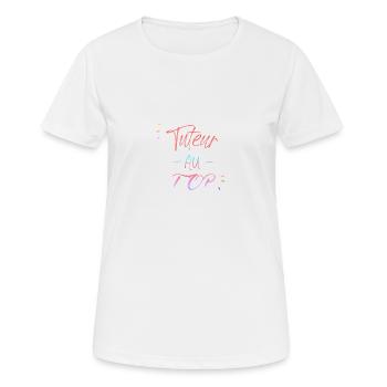 tuteur au top - T-shirt respirant Femme - blanc - Devant - AI Model Female 172 dark (172cm)