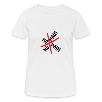 No Pain No Gain - Frauen T-Shirt atmungsaktiv - Weiß - Vorne - AI Model Female 172 dark (172cm)
