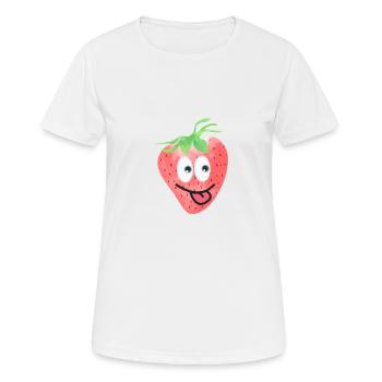 strawberry - Women's Breathable T-Shirt - white - Front - AI Model Female 172 dark (172cm)