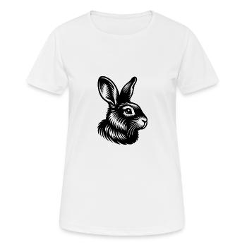 Hasen Porträt mit großen Ohren Tattoo Style - Frauen T-Shirt atmungsaktiv - Weiß - Vorne - AI Model Female 172 dark (172cm)