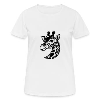 Kleine putzige Giraffe mit niedlichem Blick - Frauen T-Shirt atmungsaktiv - Weiß - Vorne - AI Model Female 172 dark (172cm)