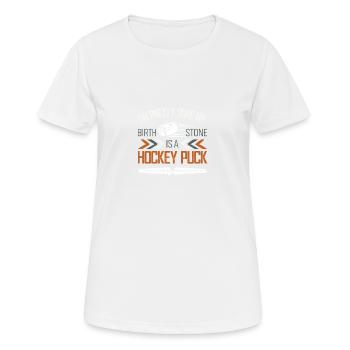 Ice Hockey Funny Saying - Women's Breathable T-Shirt - white - Front - AI Model Female 172 dark (172cm)