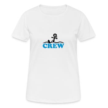 Ancre sous l'eau vagues conception d'équipage - T-shirt respirant Femme - blanc - Devant - AI Model Female 172 dark (172cm)