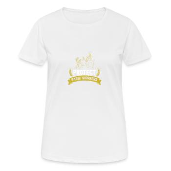 schüzt bauern farmer - Frauen T-Shirt atmungsaktiv - Weiß - Vorne - AI Model Female 172 dark (172cm)