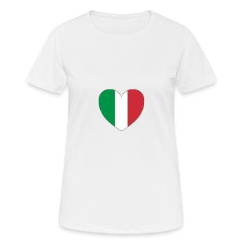 Italian heart - Women's Breathable T-Shirt - white - Front - AI Model Female 172 dark (172cm)