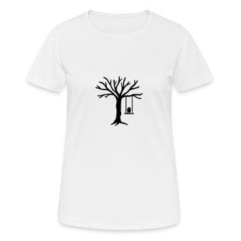 Baum Vogel Schaukel - Frauen T-Shirt atmungsaktiv - Weiß - Vorne - AI Model Female 172 dark (172cm)