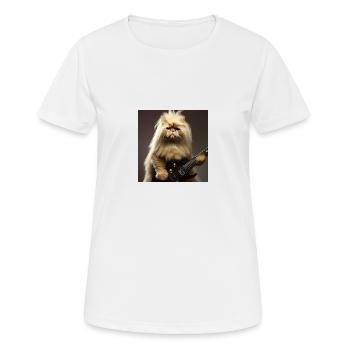 Persian cat Negan as a rocker - Women's Breathable T-Shirt - white - Front - AI Model Female 172 dark (172cm)