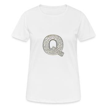 Q, letter, letter Q, initial, initial Q, monogram, - Frauen T-Shirt atmungsaktiv - Weiß - Vorne - AI Model Female 172 dark (172cm)