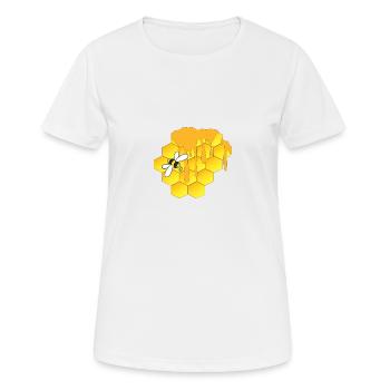 Honigbiene, Wabe - Frauen T-Shirt atmungsaktiv - Weiß - Vorne - AI Model Female 172 dark (172cm)