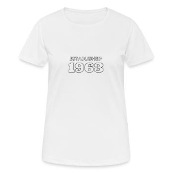 Established 1963 - Women's Breathable T-Shirt - white - Front - AI Model Female 172 dark (172cm)