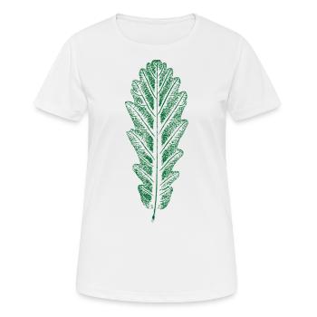 Chêne - Feuille / Feuille de chêne - IMPRIMER - T-shirt respirant Femme - blanc - Devant - AI Model Female 172 dark (172cm)