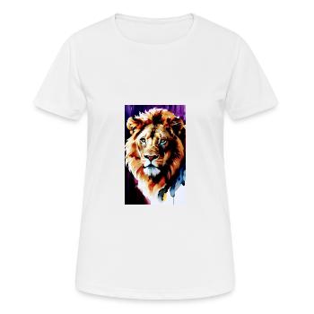 Watercolour Lion's Head - Women's Breathable T-Shirt - white - Front - AI Model Female 172 dark (172cm)