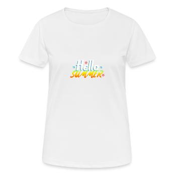 Hallo Sommer - Frauen T-Shirt atmungsaktiv - Weiß - Vorne - AI Model Female 172 dark (172cm)