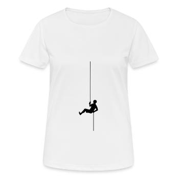 Klettern Hill Climbing - Frauen T-Shirt atmungsaktiv - Weiß - Vorne - AI Model Female 172 dark (172cm)