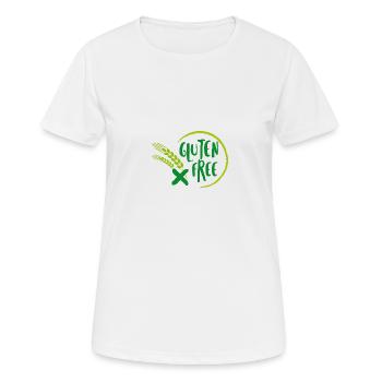 Sans gluten - T-shirt respirant Femme - blanc - Devant - AI Model Female 172 dark (172cm)