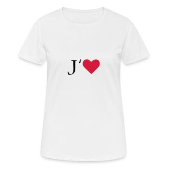 I love - T-shirt respirant Femme - blanc - Devant - AI Model Female 172 dark (172cm)