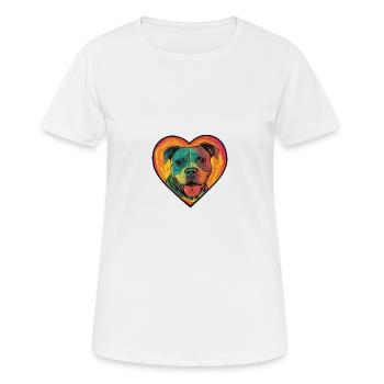 Pit Terrier Dog Heart Love - Women's Breathable T-Shirt - white - Front - AI Model Female 172 dark (172cm)