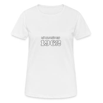Established 1962 - Feier dein Geburtsjahr - Frauen T-Shirt atmungsaktiv - Weiß - Vorne - AI Model Female 172 dark (172cm)