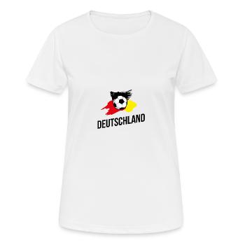 Fußball Deutschland Tor - Frauen T-Shirt atmungsaktiv - Weiß - Vorne - AI Model Female 172 dark (172cm)