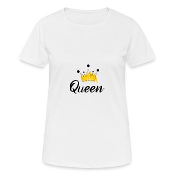 QUEEN - Women's Breathable T-Shirt - white - Front - AI Model Female 172 dark (172cm)