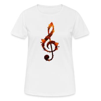Herbstlicher Violinschlüssel - Frauen T-Shirt atmungsaktiv - Weiß - Vorne - AI Model Female 172 dark (172cm)