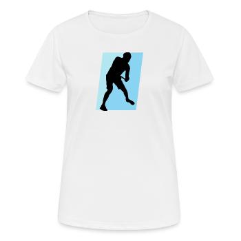 Disc Golf Disc Golfer Disc - Women's Breathable T-Shirt - white - Front - AI Model Female 172 dark (172cm)