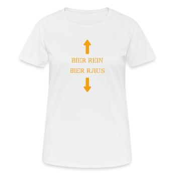 Bier rein - Bier raus Malle Party Mallorca JGA - Frauen T-Shirt atmungsaktiv - Weiß - Vorne - AI Model Female 172 dark (172cm)