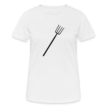 fourche à foin - T-shirt respirant Femme - blanc - Devant - AI Model Female 172 dark (172cm)