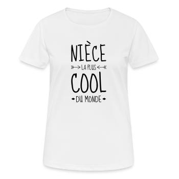 Niece Nichte Nièce Baby Bébé Family - Women's Breathable T-Shirt - white - Front - AI Model Female 172 dark (172cm)