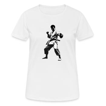 Karate Fighter - Martial Arts Sports Sticker - Frauen T-Shirt atmungsaktiv - Weiß - Vorne - AI Model Female 172 dark (172cm)