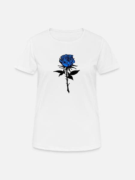 Blue Rose - Flowers - Women's Breathable T-Shirt - white