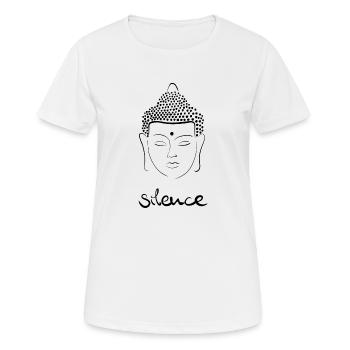 Buddha - silence - Frauen T-Shirt atmungsaktiv - Weiß - Vorne - AI Model Female 172 dark (172cm)