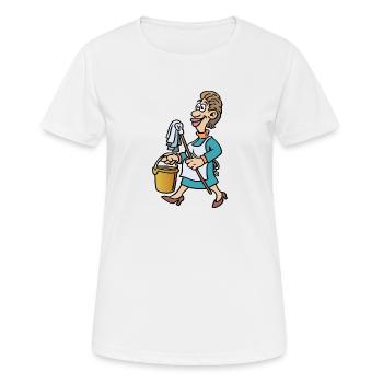 Nettoyeur femme de ménage - T-shirt respirant Femme - blanc - Devant - AI Model Female 172 dark (172cm)